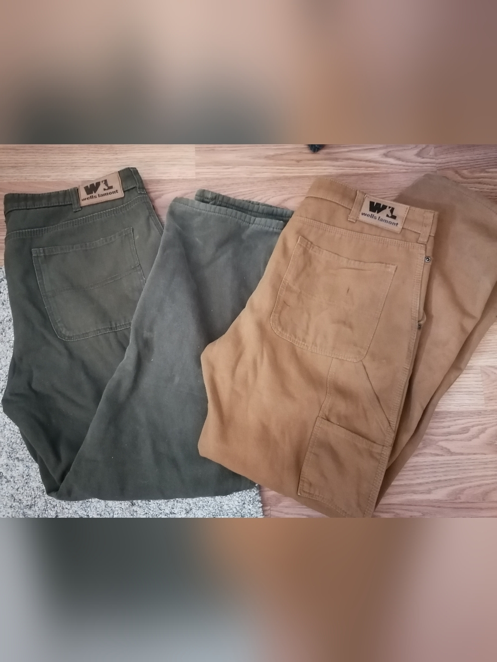 Two pairs Wells Lamont Fleece lined work pants men"s 34 x 32